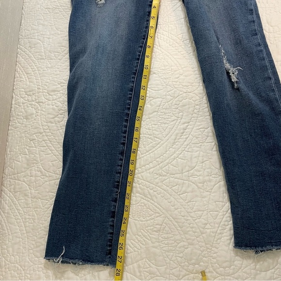 Kut From The Kloth Distressed Straight Jeans Raw Hem Size 10 - Picture 10 of 12